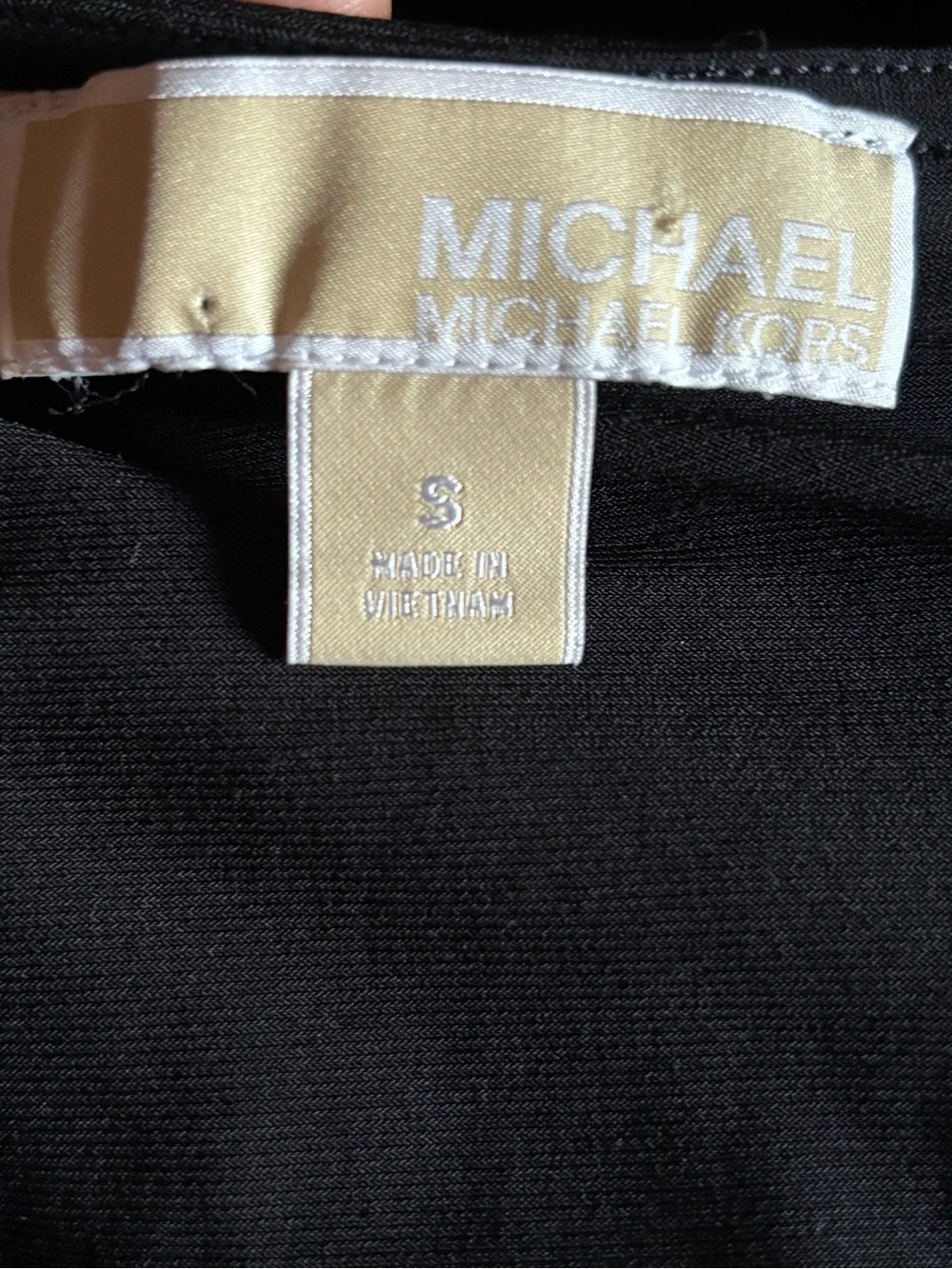 Michael Kors Black Long-Sleeve Wrap Dress with Waist Detail